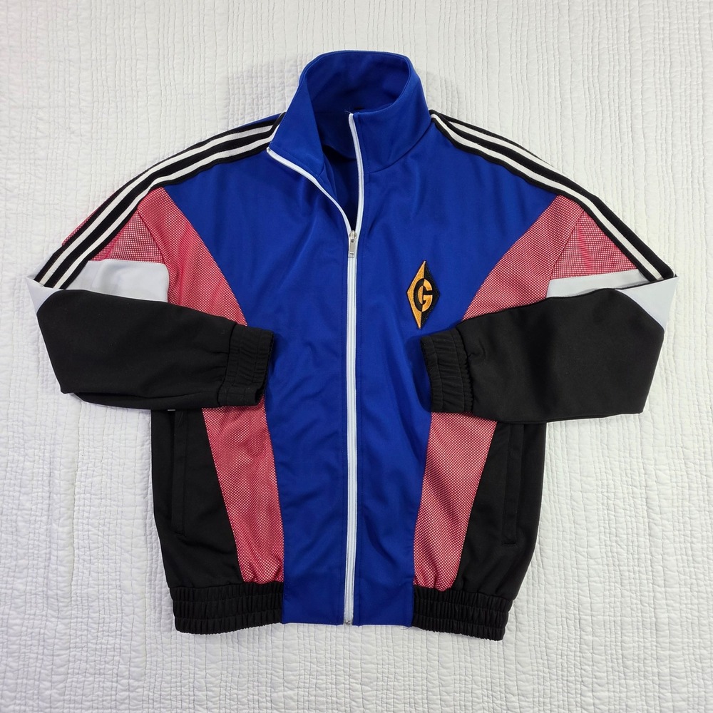 Unbranded Colorblock Track Jacket Mens Small Blue Red Black EUC Retro Sporty Y2K